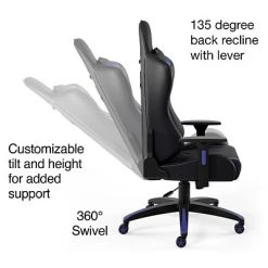 Gaming Chairs Quill Brand® Emerge Vartan Bonded Leather Gaming Chair, Blue/Black (53242) -Ready America Shop 01942078 99AC 42F4 A22651C5F2CAE60F s7
