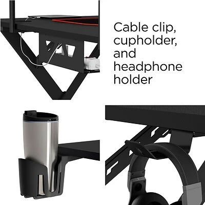 Office Desks Emerge Vizon 47" Gaming Desk, Black (59260) 6 Office Desks Emerge Vizon 47" Gaming Desk, Black (59260) - Image 4