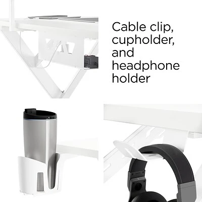 Office Desks Emerge Vizon 47" Gaming Desk, White Colorway (60986) 5 Office Desks Emerge Vizon 47" Gaming Desk, White Colorway (60986) - Image 4