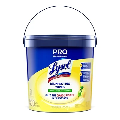 Lysol Pro Disinfecting Wipes, Lemon & Lime Blossom, 800 Wipes/Bucket (1920099856X) 5 Lysol Pro Disinfecting Wipes, Lemon & Lime Blossom, 800 Wipes/Bucket (1920099856X) - Image 3