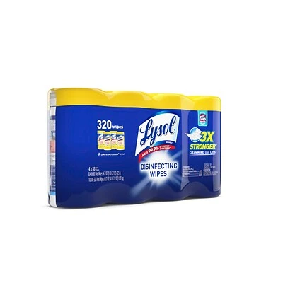 Lysol Disinfecting Wipes, Lemon And Lime Blossom, 80/Canister, 4/Pack (1920090641) 4 Lysol Disinfecting Wipes, Lemon And Lime Blossom, 80/Canister, 4/Pack (1920090641) - Image 3
