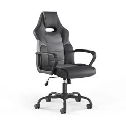 Gaming Chairs Staples Emerge Vector Luxura Faux Leather Gaming Chair, Black & Gray (61108)