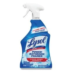 Disinfectant Cleaners & Sprays LYSOL® Brand Disinfectant Power Bathroom Foamer, Liquid, Atlantic Fresh, 32 Oz Spray Bottle