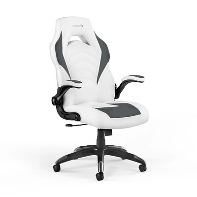 Gaming Chairs Staples Emerge Vortex Bonded Leather Gaming Chair, White And Gray (52503) 2 Gaming Chairs Staples Emerge Vortex Bonded Leather Gaming Chair, White And Gray (52503)