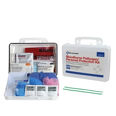 Emergency Kits First Aid Only 29 Piece Bloodborne Pathogen (BBP) Spill Clean Up Kit & Personal Protection With CPR Pack (216-O) 3 Emergency Kits First Aid Only 29 Piece Bloodborne Pathogen (BBP) Spill Clean Up Kit & Personal Protection With CPR Pack (216-O)