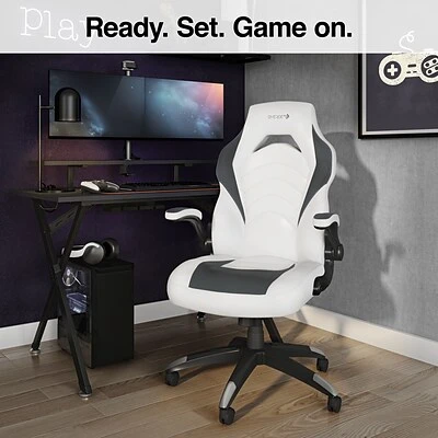 Gaming Chairs Staples Emerge Vortex Bonded Leather Gaming Chair, White And Gray (52503) 7 Gaming Chairs Staples Emerge Vortex Bonded Leather Gaming Chair, White And Gray (52503) - Image 6