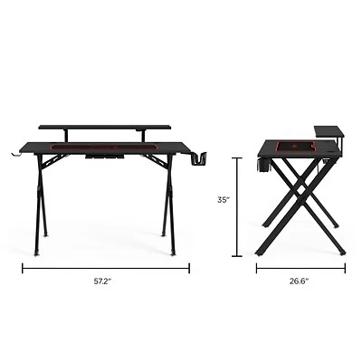 Office Desks Emerge Vizon 47" Gaming Desk, Black (59260) 8 Office Desks Emerge Vizon 47" Gaming Desk, Black (59260) - Image 6