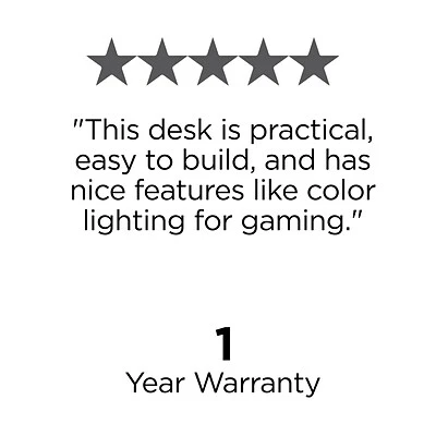 Office Desks Emerge Vizon 47" Gaming Desk, Black (59260) 10 Office Desks Emerge Vizon 47" Gaming Desk, Black (59260) - Image 8