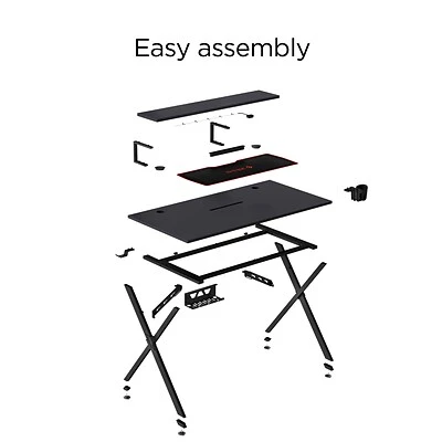 Office Desks Emerge Vizon 47" Gaming Desk, Black (59260) 9 Office Desks Emerge Vizon 47" Gaming Desk, Black (59260) - Image 7