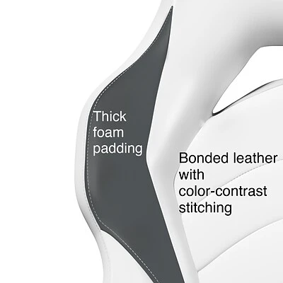 Gaming Chairs Staples Emerge Vortex Bonded Leather Gaming Chair, White And Gray (52503) 10 Gaming Chairs Staples Emerge Vortex Bonded Leather Gaming Chair, White And Gray (52503) - Image 9