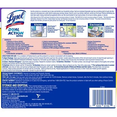 Lysol Dual Action Disinfecting Wipes, Citrus, 75 Wipes/Pack (1920081700) 5 Lysol Dual Action Disinfecting Wipes, Citrus, 75 Wipes/Pack (1920081700) - Image 3