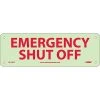 National Marker Safety Signs Notice Signs; Fire, Emergency Shut Off, 4X12, Rigid Plasticglow