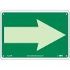 National Marker Safety Signs Directional Signs; Arrow Graphic, 7X10, Glow Rigid