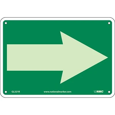 National Marker Safety Signs Directional Signs; Arrow Graphic, 7X10, Glow Rigid 3 National Marker Safety Signs Directional Signs; Arrow Graphic, 7X10, Glow Rigid