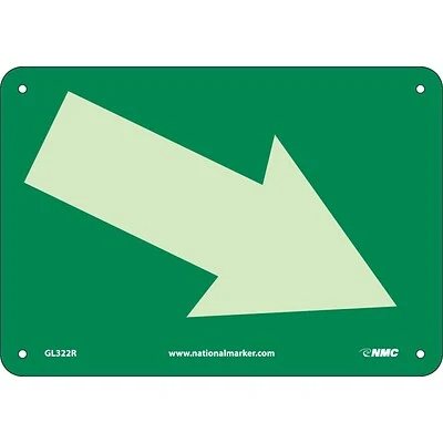National Marker Safety Signs Directional Signs; Arrow Graphic Diagonal, 7X10, Glow Rigid 2 National Marker Safety Signs Directional Signs; Arrow Graphic Diagonal, 7X10, Glow Rigid