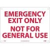 National Marker Safety Signs Notice Signs; Emergency Exit Only Not For General Use, 10X14, Rigid Plastic -Ready America Shop m000342879 s7