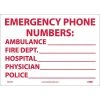 National Marker Safety Labels & Tags Information Labels; Emergency Phone Numbers Ambulance,Fire.., 10X14, Adhesive Vinyl -Ready America Shop m000342977 s7