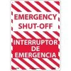 National Marker Safety Signs Emergency Shut-Off, Bilingual, 14X10, Rigid Plastic, Notice Sign -Ready America Shop m000343173 s7