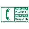 National Marker Safety Labels & Tags Information Labels; Emergency, Dial 911 (Bilingual W/Graphic), 10X18, Adhesive Vinyl -Ready America Shop m000344438 s7
