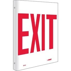 National Marker Safety Signs Notice Signs; Exit, Flanged, 10X8, Rigid Plastic