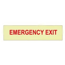 National Marker Safety Tags Emergency Exit, 3X12, Glow P/S Vinyl