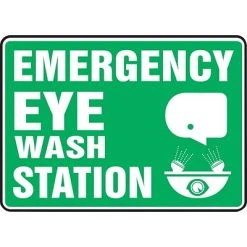 Safety Signs ACCUFORM SIGNS® Safety Sign, EMERGENCY EYE WASH STATION, 10" X 14", Plastic, Each