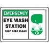 Safety Signs ACCUFORM SIGNS® Safety Sign, EMERGENCY EYE WASH STATION KEEP AREA CLEAR, 10" X 14", Plastic, Each (MFSD927VP) -Ready America Shop s0870119 s7