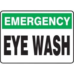 Safety Signs ACCUFORM SIGNS® Safety Sign, EMERGENCY EYE WASH, 10" X 14", Plastic, Each
