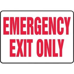 Safety Signs ACCUFORM SIGNS® Safety Sign, EMERGENCY EXIT ONLY, 10" X 14", Aluminum, Each