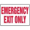 Safety Signs ACCUFORM SIGNS® Safety Sign, EMERGENCY EXIT ONLY, 7" X 10", Aluminum, Each 1 Safety Signs ACCUFORM SIGNS® Safety Sign, EMERGENCY EXIT ONLY, 7" X 10", Aluminum, Each -Ready America Shop s0870158 s7