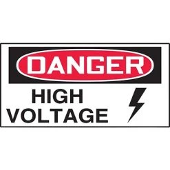 Safety Signs ACCUFORM SIGNS® Safety Label, DANGER HIGH VOLTAGE, 1½" X 3", Adhesive Vinyl, 10/Pk