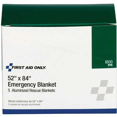 Emergency Kits First Aid Only® Aluminized Rescue Blankets, 52" X 84", 5 Per Box (I800) 4 Emergency Kits First Aid Only® Aluminized Rescue Blankets, 52" X 84", 5 Per Box (I800) - Image 2