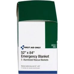 Emergency Kits First Aid Only® Aluminized Rescue Blankets, 52" X 84", 5 Per Box (I800)