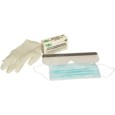 CPR Masks First Aid Only® Eye/Face Shield With Gloves (21-024) 1 CPR Masks First Aid Only® Eye/Face Shield With Gloves (21-024)