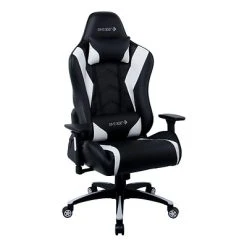 Emerge Gaming Chairs Quill Brand® Vartan Bonded Leather Gaming Chair, White/Black (58542)