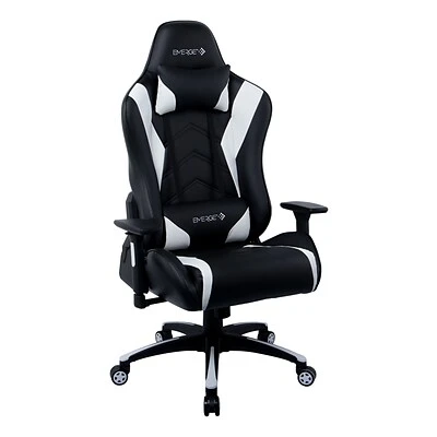 Emerge Gaming Chairs Quill Brand® Vartan Bonded Leather Gaming Chair, White/Black (58542) 3 Emerge Gaming Chairs Quill Brand® Vartan Bonded Leather Gaming Chair, White/Black (58542)