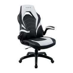 Emerge Gaming Chairs Quill Brand® Luxura Faux Leather Racing Gaming Chair, Black And White (55172)
