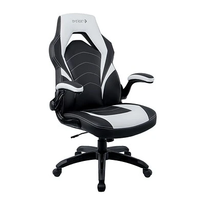 Emerge Gaming Chairs Quill Brand® Luxura Faux Leather Racing Gaming Chair, Black And White (55172) 3 Emerge Gaming Chairs Quill Brand® Luxura Faux Leather Racing Gaming Chair, Black And White (55172)