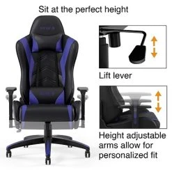 Gaming Chairs Quill Brand® Emerge Vartan Bonded Leather Gaming Chair, Blue/Black (53242) -Ready America Shop s1214374 s7