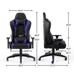 Gaming Chairs Quill Brand® Emerge Vartan Bonded Leather Gaming Chair, Blue/Black (53242) -Ready America Shop s1214378 s7