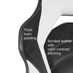 Emerge Gaming Chairs Quill Brand® Luxura Faux Leather Racing Gaming Chair, Black And White (55172) 19 Emerge Gaming Chairs Quill Brand® Luxura Faux Leather Racing Gaming Chair, Black And White (55172) -Ready America Shop s1214389 s7
