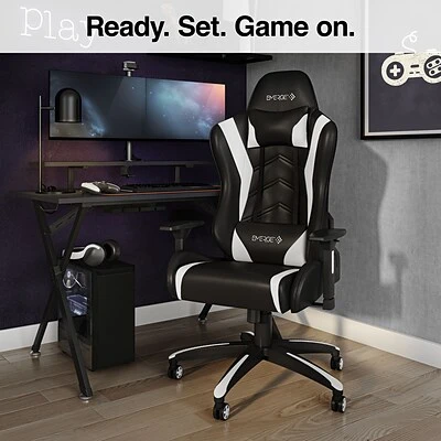 Emerge Gaming Chairs Quill Brand® Vartan Bonded Leather Gaming Chair, White/Black (58542) 8 Emerge Gaming Chairs Quill Brand® Vartan Bonded Leather Gaming Chair, White/Black (58542) - Image 6
