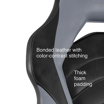 Emerge Gaming Chairs Quill Brand® Luxura Faux Leather Racing Gaming Chair, Black And Gray (52503) 10 Emerge Gaming Chairs Quill Brand® Luxura Faux Leather Racing Gaming Chair, Black And Gray (52503) - Image 9