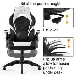 Emerge Gaming Chairs Quill Brand® Luxura Faux Leather Racing Gaming Chair, Black And White (55172) 15 Emerge Gaming Chairs Quill Brand® Luxura Faux Leather Racing Gaming Chair, Black And White (55172) -Ready America Shop s1214424 s7