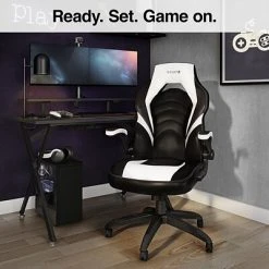 Emerge Gaming Chairs Quill Brand® Luxura Faux Leather Racing Gaming Chair, Black And White (55172) 16 Emerge Gaming Chairs Quill Brand® Luxura Faux Leather Racing Gaming Chair, Black And White (55172) -Ready America Shop s1214425 s7