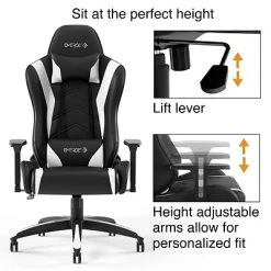 Emerge Gaming Chairs Quill Brand® Vartan Bonded Leather Gaming Chair, White/Black (58542) 15 Emerge Gaming Chairs Quill Brand® Vartan Bonded Leather Gaming Chair, White/Black (58542) -Ready America Shop s1214426 s7