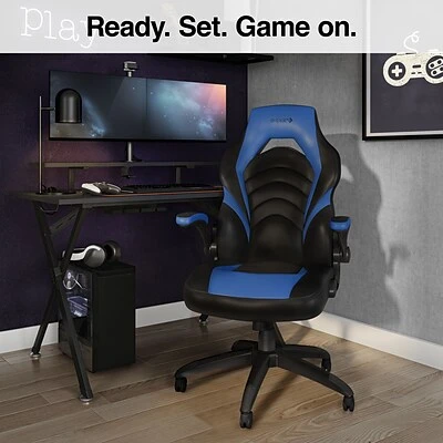 Emerge Gaming Chairs Quill Brand® Luxura Faux Leather Racing Gaming Chair, Black And Blue (51464-CC) 8 Emerge Gaming Chairs Quill Brand® Luxura Faux Leather Racing Gaming Chair, Black And Blue (51464-CC) - Image 6