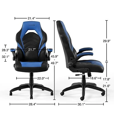 Emerge Gaming Chairs Quill Brand® Luxura Faux Leather Racing Gaming Chair, Black And Blue (51464-CC) 10 Emerge Gaming Chairs Quill Brand® Luxura Faux Leather Racing Gaming Chair, Black And Blue (51464-CC) - Image 8