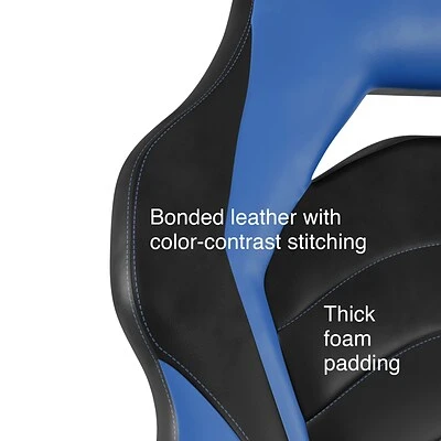 Emerge Gaming Chairs Quill Brand® Luxura Faux Leather Racing Gaming Chair, Black And Blue (51464-CC) 11 Emerge Gaming Chairs Quill Brand® Luxura Faux Leather Racing Gaming Chair, Black And Blue (51464-CC) - Image 9