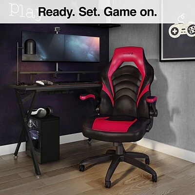 Emerge Gaming Chairs Quill Brand® Luxura Faux Leather Racing Gaming Chair, Black And Red (51465-CC) 8 Emerge Gaming Chairs Quill Brand® Luxura Faux Leather Racing Gaming Chair, Black And Red (51465-CC) - Image 6